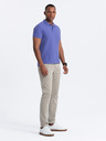 Ombre Clothing Fialové pánské basic polo tričko Ombre Clothing