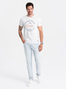 Ombre Clothing Bílé pánské tričko s potiskem Ombre Clothing