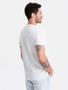 Ombre Clothing Bílé pánské tričko s potiskem Ombre Clothing