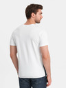 Ombre Clothing Červeno-bílé pánské bavlněné tričko Ombre Clothing
