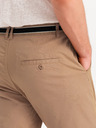 Ombre Clothing Béžové pánské chino kalhoty s ozdobným páskem Ombre Clothing