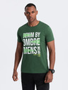Ombre Clothing Zelené pánské bavlněné tričko Ombre Clothing