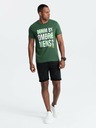 Ombre Clothing Zelené pánské bavlněné tričko Ombre Clothing