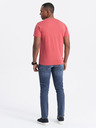 Ombre Clothing Korálové pánské basic tričko Ombre Clothing