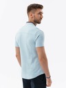 Ombre Clothing Modrá pánská pletená košile s krátkým rukávem Ombre Clothing