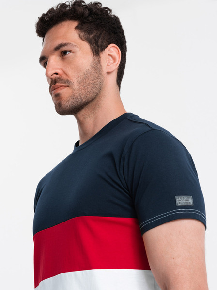Ombre Clothing Bílo-modré pánské tričko Ombre Clothing