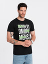 Ombre Clothing Černé pánské bavlněné tričko Ombre Clothing