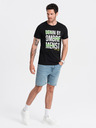 Ombre Clothing Černé pánské bavlněné tričko Ombre Clothing