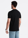 Ombre Clothing Černé pánské bavlněné tričko Ombre Clothing