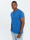 Ombre Clothing Modré pánské tričko s kulatým výstřihem Ombre Clothing
