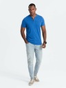 Ombre Clothing Modré pánské tričko s kulatým výstřihem Ombre Clothing