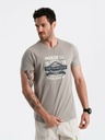 Ombre Clothing Šedé pánské tričko s potiskem San Francisco Ombre Clothing