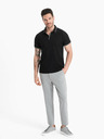 Ombre Clothing Černé pánské polo tričko bez knoflíků Ombre Clothing