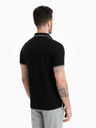 Ombre Clothing Černé pánské polo tričko bez knoflíků Ombre Clothing