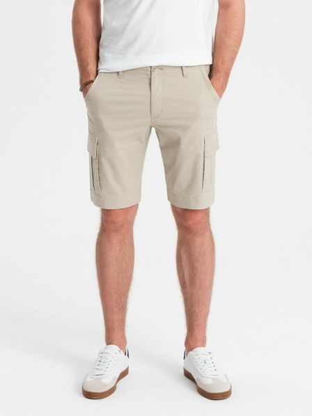 Ombre Clothing Béžové pánské cargo kraťasy Ombre Clothing