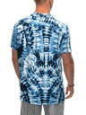 Ombre Clothing Modo-bílá pánská vzorovaná košile s krátkým rukávem Ombre Clothing
