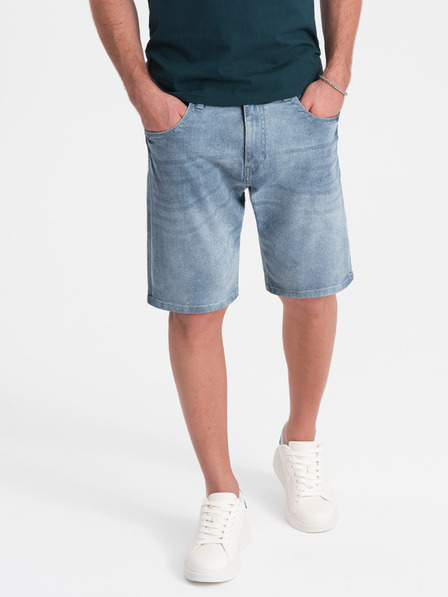Ombre Clothing Světle modré pánské džínové kraťasy Ombre Clothing