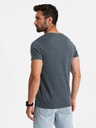 Ombre Clothing Modré pánské tričko s kulatým výstřihem Ombre Clothing