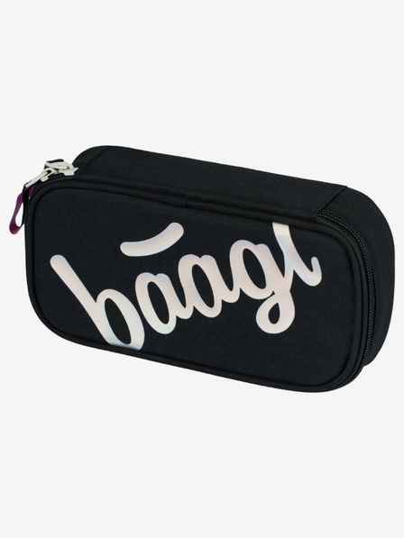 BAAGL  Černý školní penál etue Baagl Metallic Holo