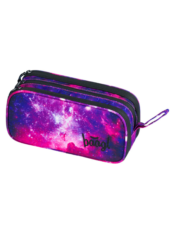 BAAGL  Fialový studentský penál etue Baagl Galaxy