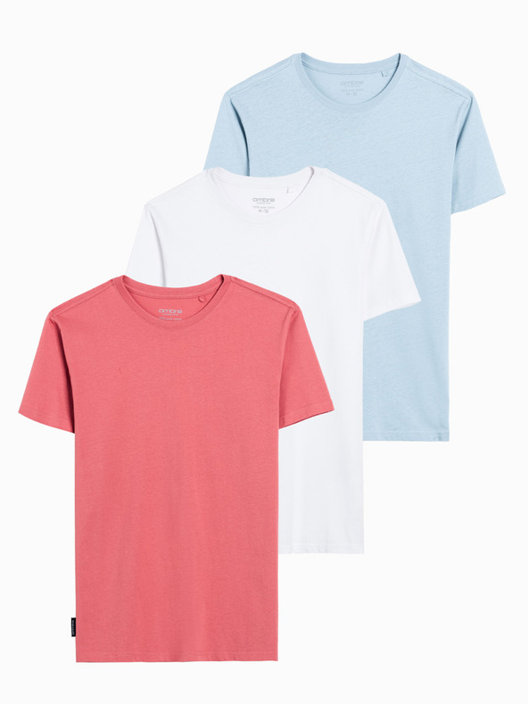 Ombre Clothing Bavlněná trička BASIC v sadě 3 ks Ombre Clothing