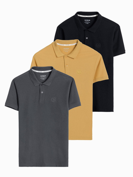 Ombre Clothing Pánská polokošile z pleteného pique úpletu, 3 balení Ombre Clothing