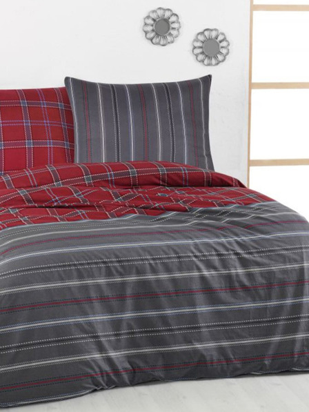 Kvalitex Prodloužené bavlněné povlečení DELUX 140x220, 70x90cm CAMPUS šedé
