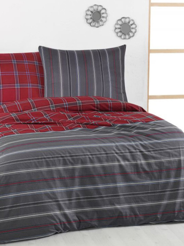 Kvalitex Prodloužené bavlněné povlečení DELUX 140x220, 70x90cm CAMPUS šedé