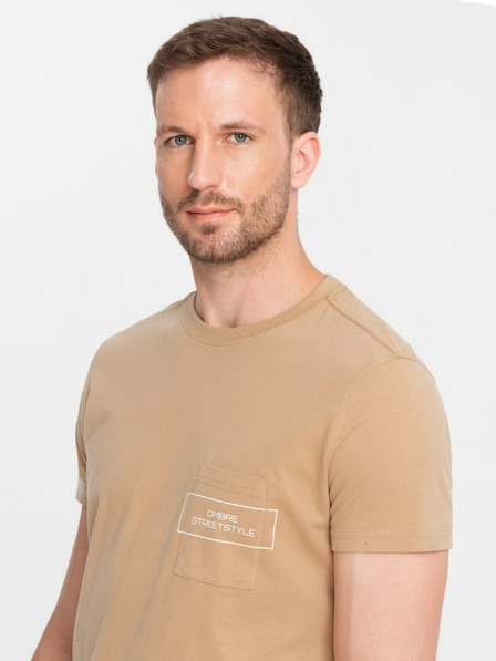 Ombre Clothing Pánské bavlněné tričko s potiskem kapes Ombre Streetstyle Ombre Clothing