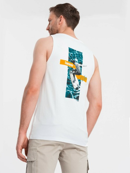 Ombre Clothing Pánské bavlněné tílko Summer Vibe s potiskem Ombre Clothing