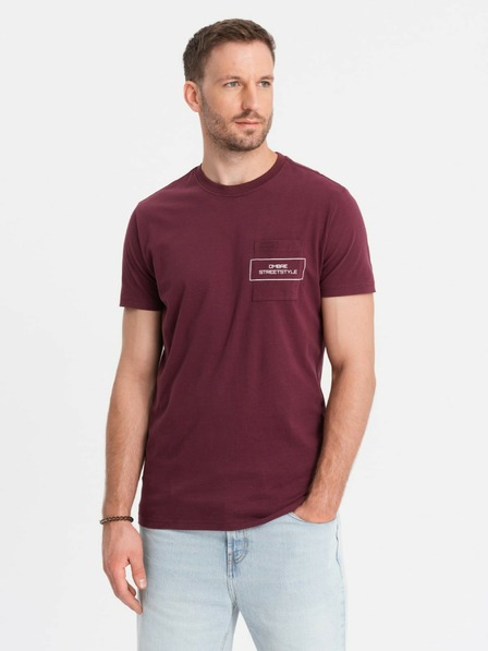 Ombre Clothing Pánské bavlněné tričko s potiskem kapes Ombre Streetstyle Ombre Clothing