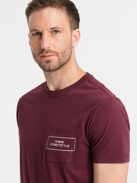 Ombre Clothing Pánské bavlněné tričko s potiskem kapes Ombre Streetstyle Ombre Clothing