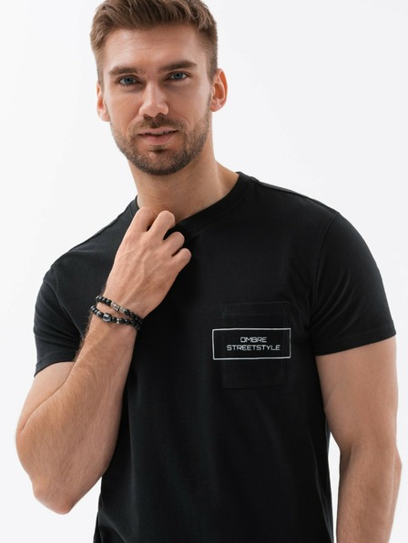 Ombre Clothing Pánské bavlněné tričko s potiskem kapes Ombre Streetstyle Ombre Clothing