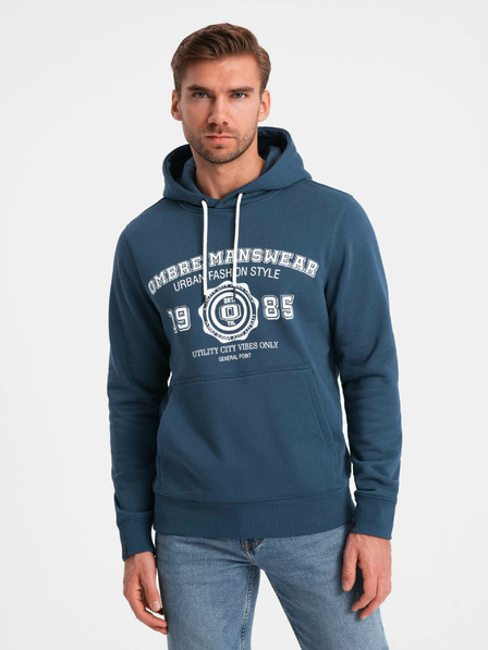 Ombre Clothing Pánská mikina s klokankou a potiskem Ombre Clothing