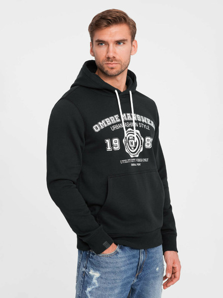 Ombre Clothing Pánská mikina s klokankou a potiskem Ombre Clothing