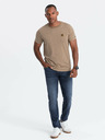 Ombre Clothing Pánské pruhované tričko s nášivkou Ombre Clothing