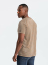 Ombre Clothing Pánské pruhované tričko s nášivkou Ombre Clothing