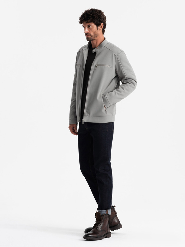 Ombre Clothing Pánská bunda s kapsami a límcem Ombre Clothing