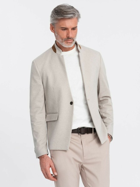 Ombre Clothing Pánské žíhané sako se stojáčkem Ombre Clothing