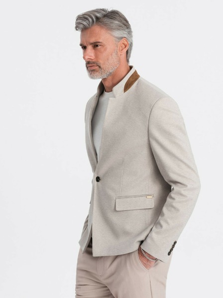 Ombre Clothing Pánské žíhané sako se stojáčkem Ombre Clothing