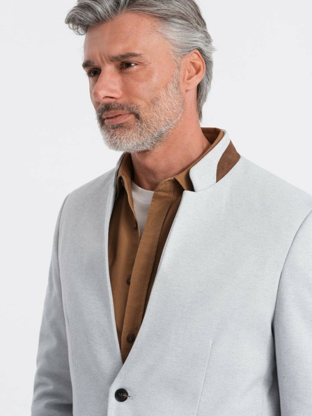 Ombre Clothing Pánské žíhané sako se stojáčkem Ombre Clothing