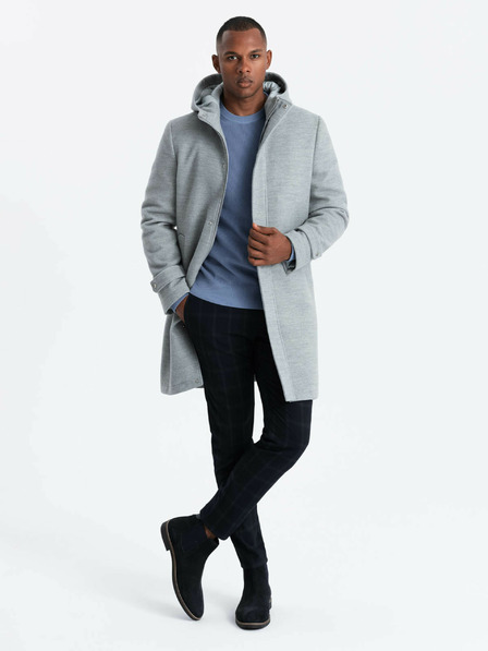 Ombre Clothing Pánský kabát s kapucí Ombre Clothing
