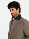Ombre Clothing Elegantní pánský jednořadový kabát z vlněné směsi Ombre Clothing V1 OM-COWC-0114