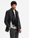 Ombre Clothing Pánský krátký dvouřadý kabát s vlnou Ombre Clothing V1 OM-COWC-0115