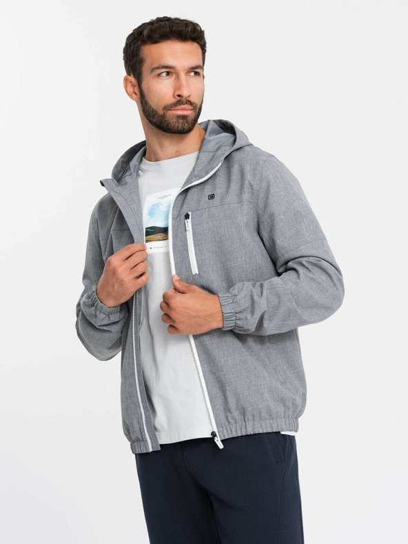 Ombre Clothing Pánská lehká sportovní bunda s fleecovou podšívkou Ombre Clothing