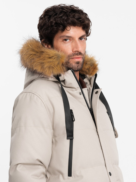 Ombre Clothing Pánská dlouhá bunda parka s kapucí Ombre Clothing