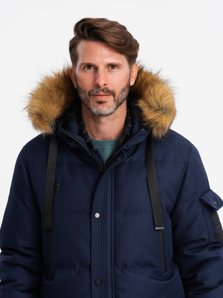 Ombre Clothing Pánská dlouhá bunda parka s kapucí Ombre Clothing