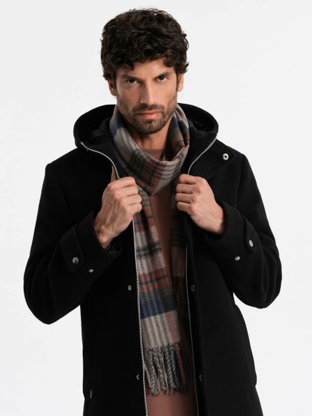 Ombre Clothing Pánská skotská kostkovaná šála s třásněmi Ombre Clothing