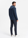 Ombre Clothing Pánská bunda s kapucí a vysokým límcem tmavě modrá Ombre Clothing