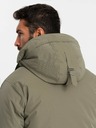 Ombre Clothing Pánská klasická dlouhá bunda parka olivová Ombre Clothing